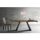 Tavolo in legno massello di design realizzato in Italia Zerba Viadurini