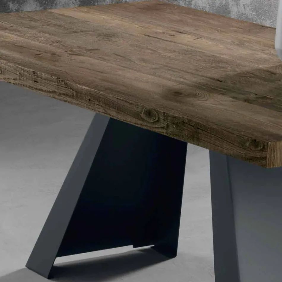 Tavolo in legno massello di design realizzato in Italia Zerba Viadurini