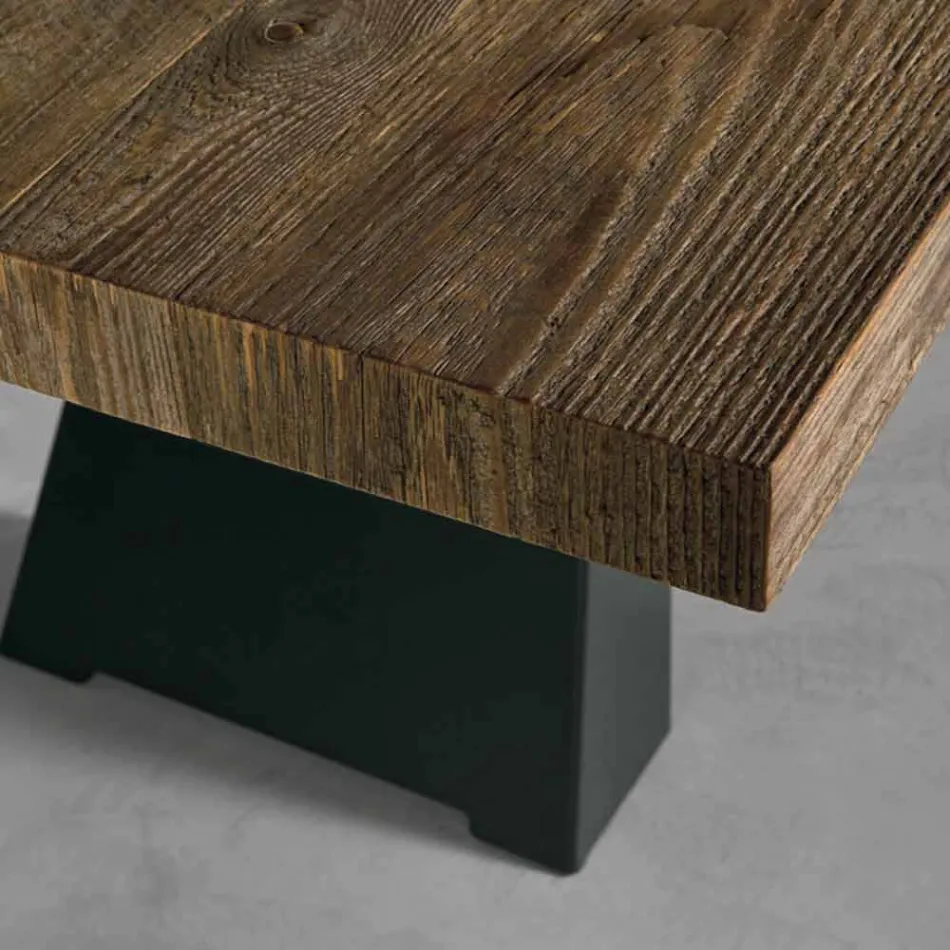 Tavolo in legno massello di design realizzato in Italia Zerba Viadurini