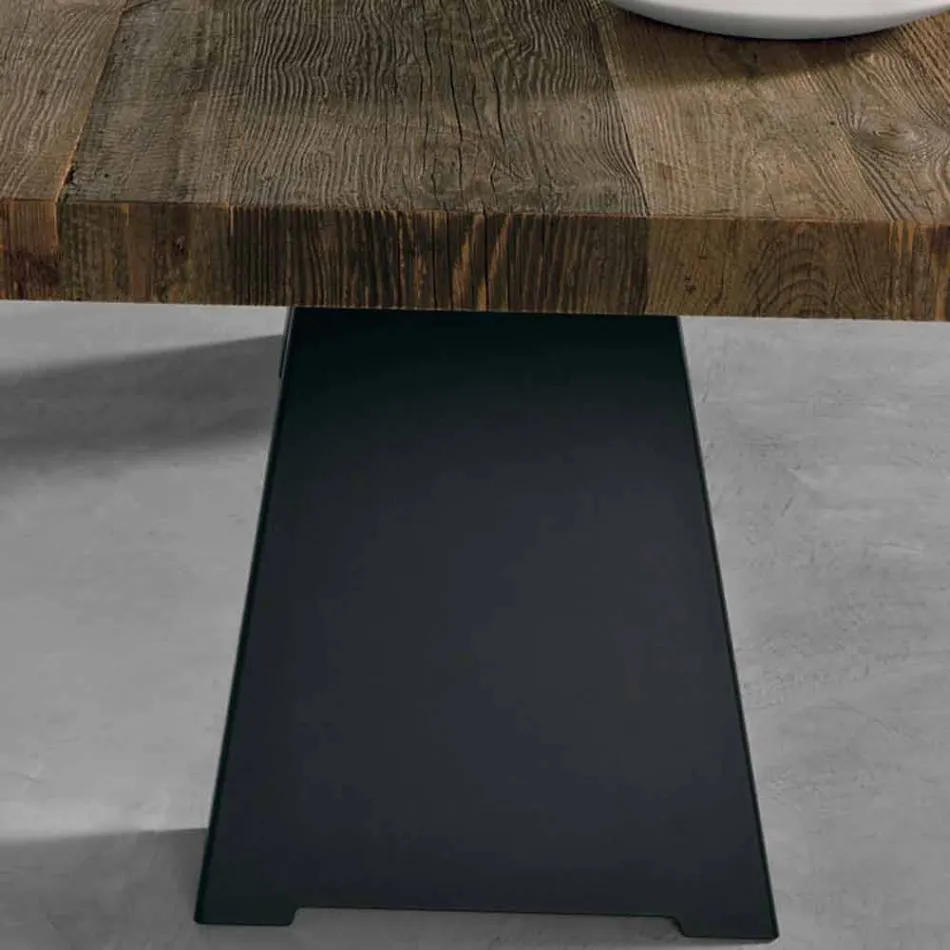 Tavolo in legno massello di design realizzato in Italia Zerba Viadurini