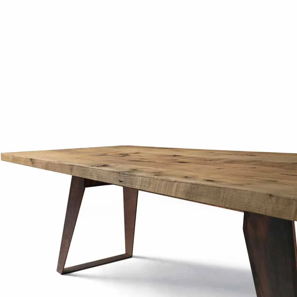 Tavolo in legno massello ontano naturale design moderno, Antonio Viadurini