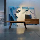 Tavolo in legno massello ontano naturale design moderno, Antonio Viadurini