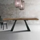 Tavolo in Legno Rovere Nodato Moderno Made in Italy - Zerba Viadurini