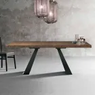 Tavolo in Legno Rovere Nodato Moderno Made in Italy - Zerba Viadurini