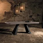 Tavolo in legno rovere nodato moderno prodotto in Italia Zerba Viadurini