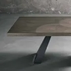 Tavolo in legno rovere nodato moderno prodotto in Italia Zerba Viadurini