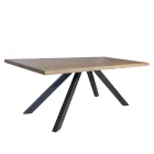 Tavolo in Placcato di Rovere Masellato e Metallo Made in Italy - Seoul Viadurini