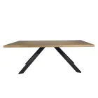 Tavolo in Placcato di Rovere Masellato e Metallo Made in Italy - Seoul Viadurini