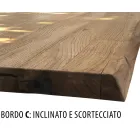 Tavolo in Rovere Nodato con Base in Metallo Made in Italy - Sebastiano Viadurini