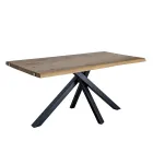 Tavolo in Rovere Nodato con Base in Metallo Made in Italy - Sebastiano Viadurini