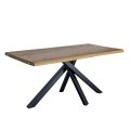Tavolo in Rovere Nodato con Base in Metallo Made in Italy - Sebastiano