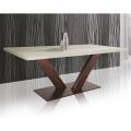 Tavolo in Rovere Placcato Bordo Foglia Squadrato e Metallo Made in Italy - Riad