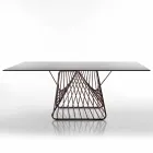 Tavolo in vetro temperato di design moderno fatto in Italia, Mitia Viadurini