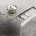 Tavolo in vetroceramica allungabile a libro fino a 240 cm Terni Viadurini