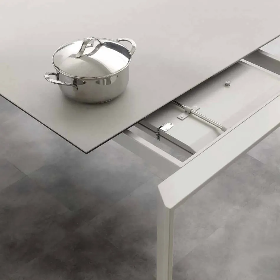 Tavolo in vetroceramica allungabile a libro fino a 240 cm Terni Viadurini