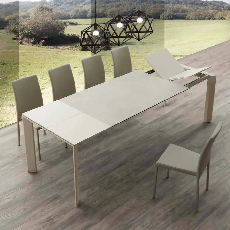 Tavolo in vetroceramica allungabile a libro fino a 240 cm Terni Viadurini