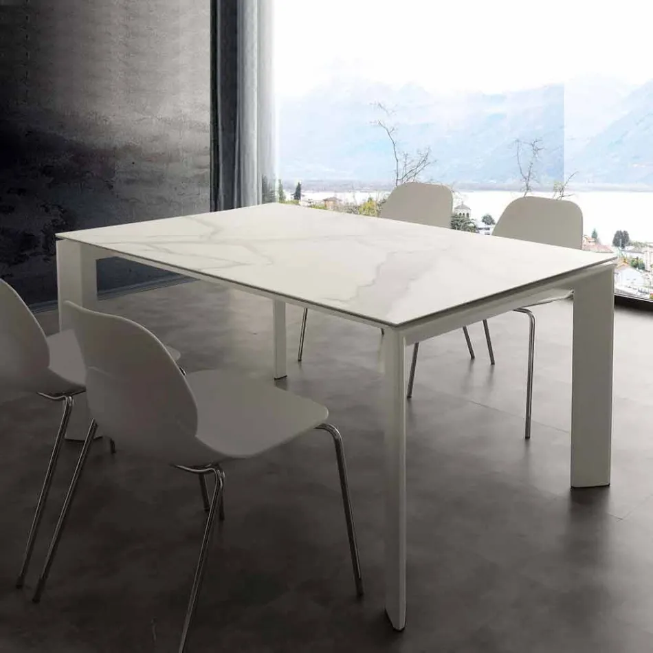 Tavolo in vetroceramica allungabile a libro fino a 240 cm Terni Viadurini