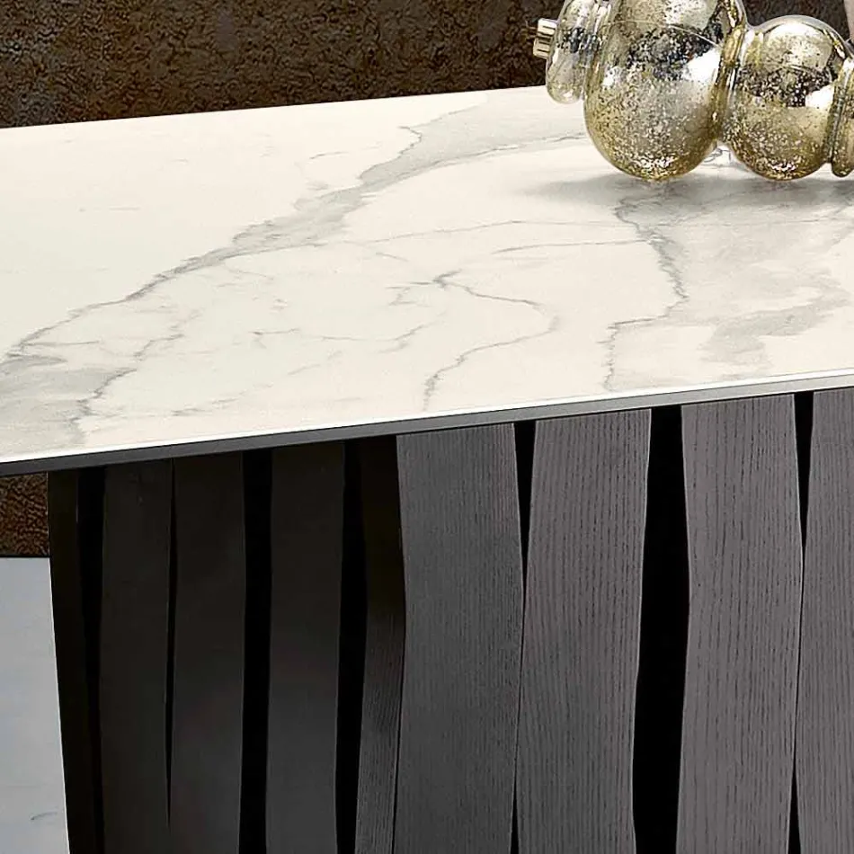Tavolo in vetroceramica di moderno design fatto in Italia, Egisto Viadurini