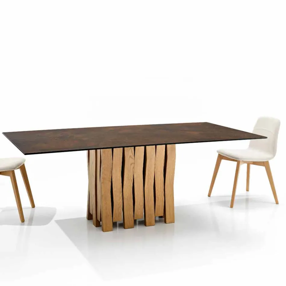 Tavolo in vetroceramica di moderno design fatto in Italia, Egisto Viadurini