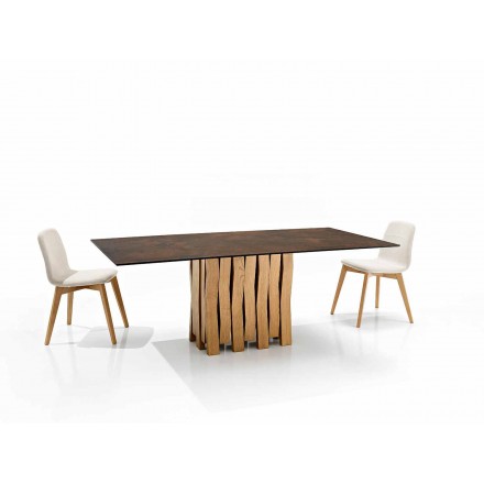 Tavolo in vetroceramica di moderno design fatto in Italia, Egisto Viadurini