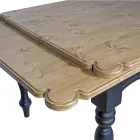 Tavolo Indoor Allungabile in Abete con Angoli Sagomati e Intarsi Made in Italy – Faramir Viadurini