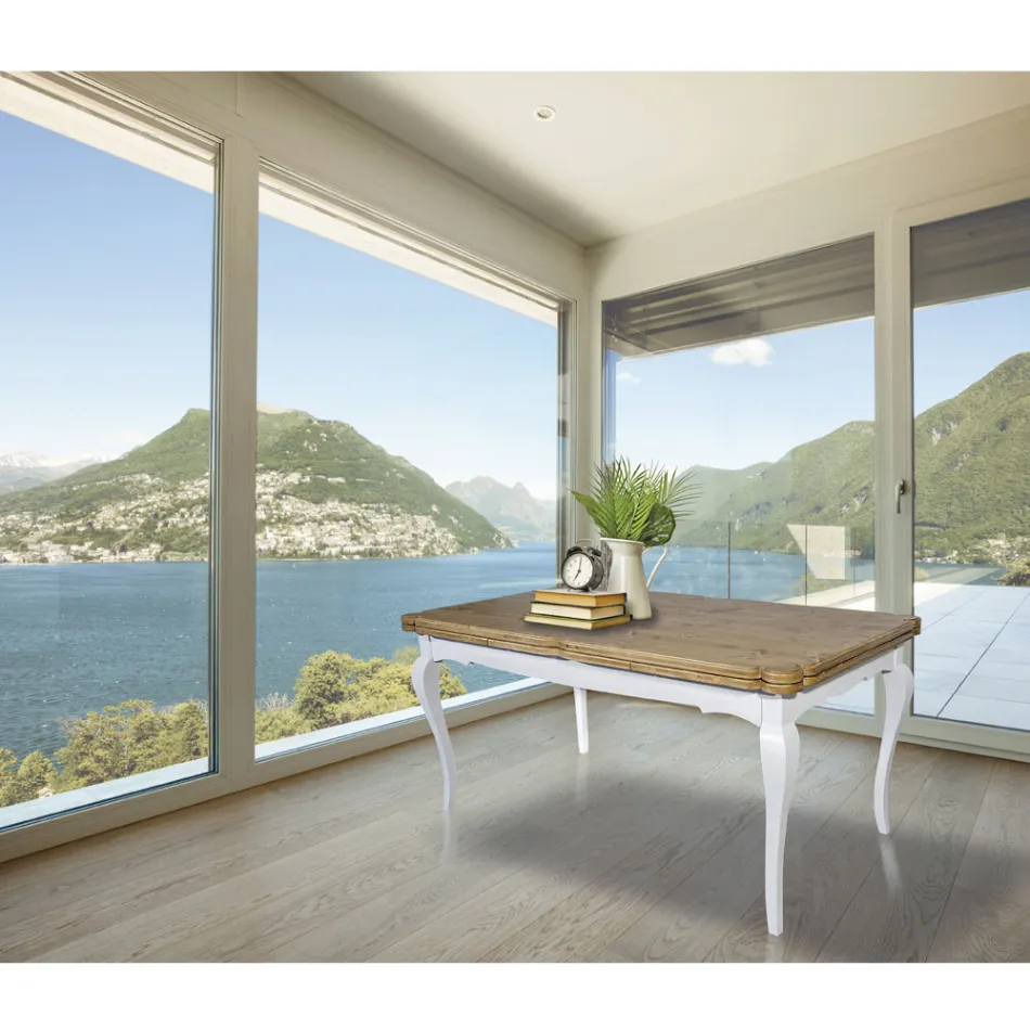 Tavolo Indoor Allungabile in Abete con Angoli Sagomati Made in Italy – Faramir Viadurini