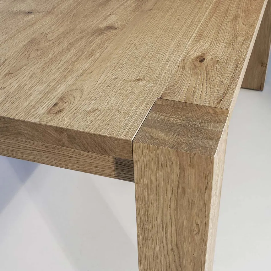 Tavolo Living Allungabile in Placcato di Rovere Nodato Made in Italy – Durin Viadurini