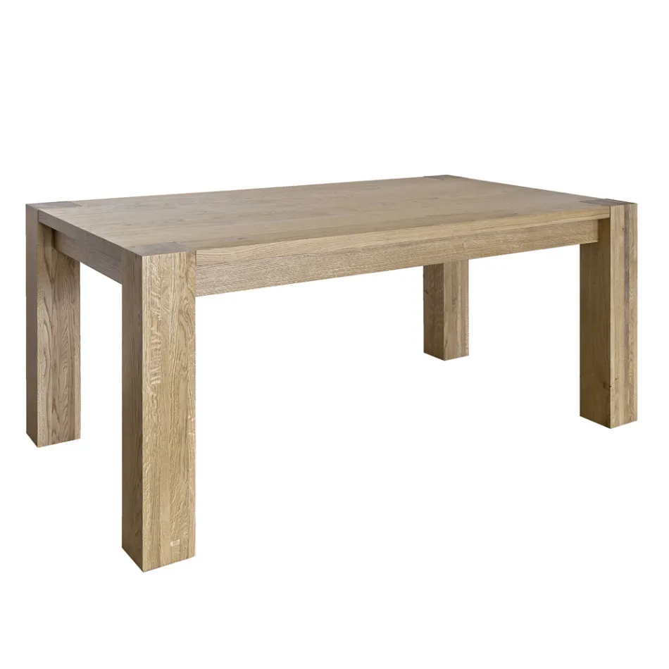 Tavolo Living Allungabile in Placcato di Rovere Nodato Made in Italy – Durin Viadurini