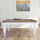 Tavolo Living Allungabile in Rovere con Angoli Sagomati Made in Italy – Rafael Viadurini