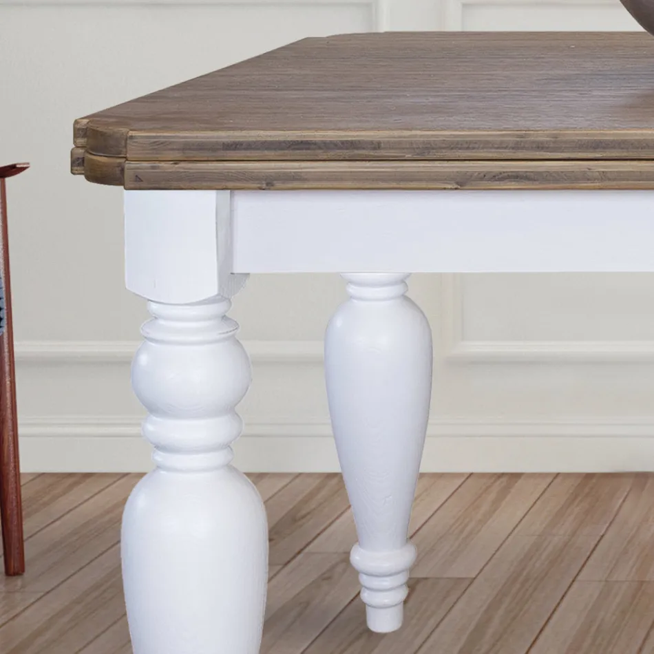 Tavolo Living Allungabile in Rovere con Angoli Sagomati Made in Italy – Rafael Viadurini