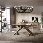 Tavolo Living in Massello Vero di Noce Nodato Made in Italy – Boromir Viadurini