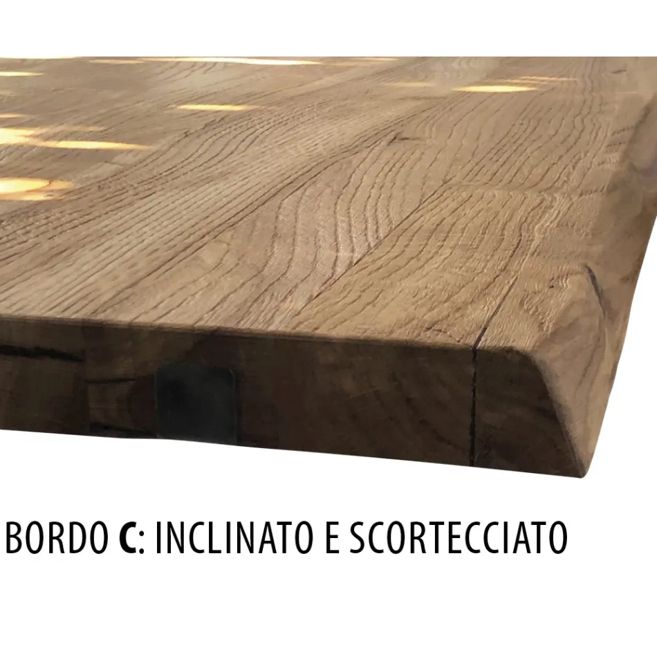 Tavolo Living in Rovere Massellato Disponibile in Vari Bordi Made in Italy – Barbalbero Viadurini