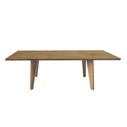 Tavolo Living in Rovere Massellato Disponibile in Vari Bordi Made in Italy – Barbalbero Viadurini