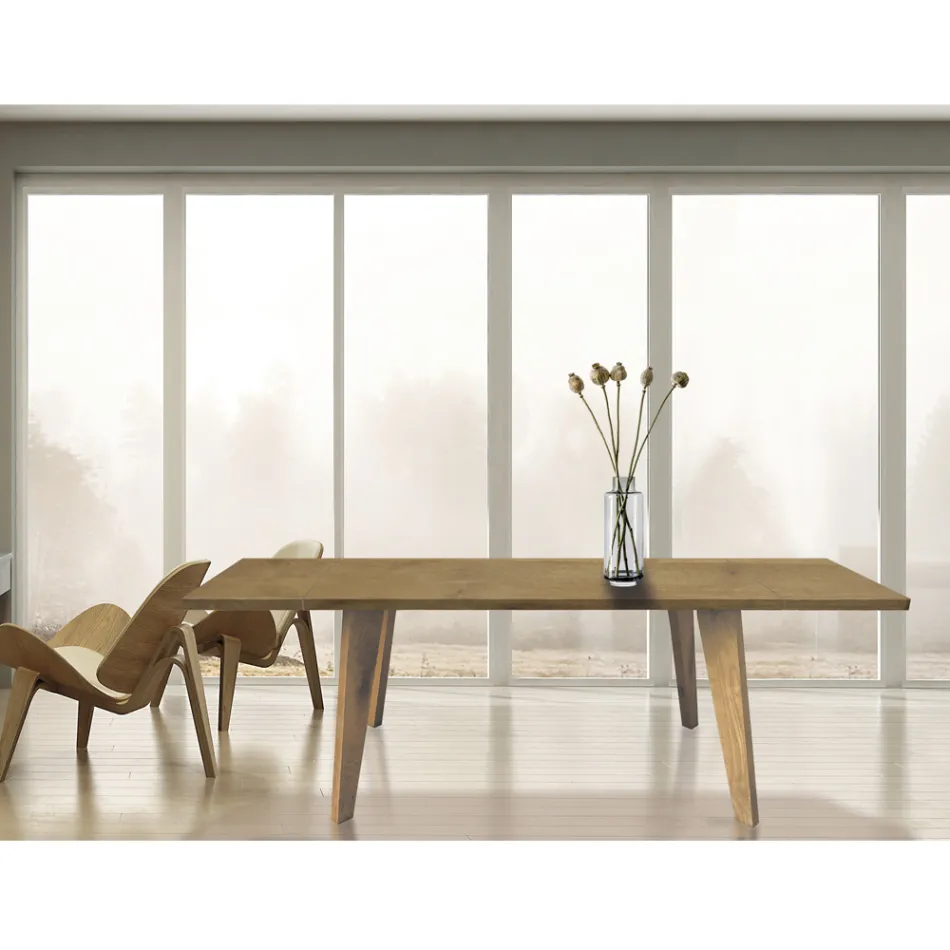 Tavolo Living in Rovere Massellato Disponibile in Vari Bordi Made in Italy – Barbalbero Viadurini