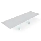 Tavolo Moderno Allungabile a 300 cm in Laminato e Vetro Made in Italy – Strappo Viadurini