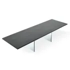 Tavolo Moderno Allungabile a 300 cm in Laminato e Vetro Made in Italy – Strappo Viadurini