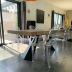 Tavolo Moderno Allungabile Fino a 260/280 cm in Legno e Metallo - Teramo Viadurini