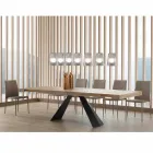 Tavolo Moderno Allungabile Fino a 260/280 cm in Legno e Metallo - Teramo Viadurini