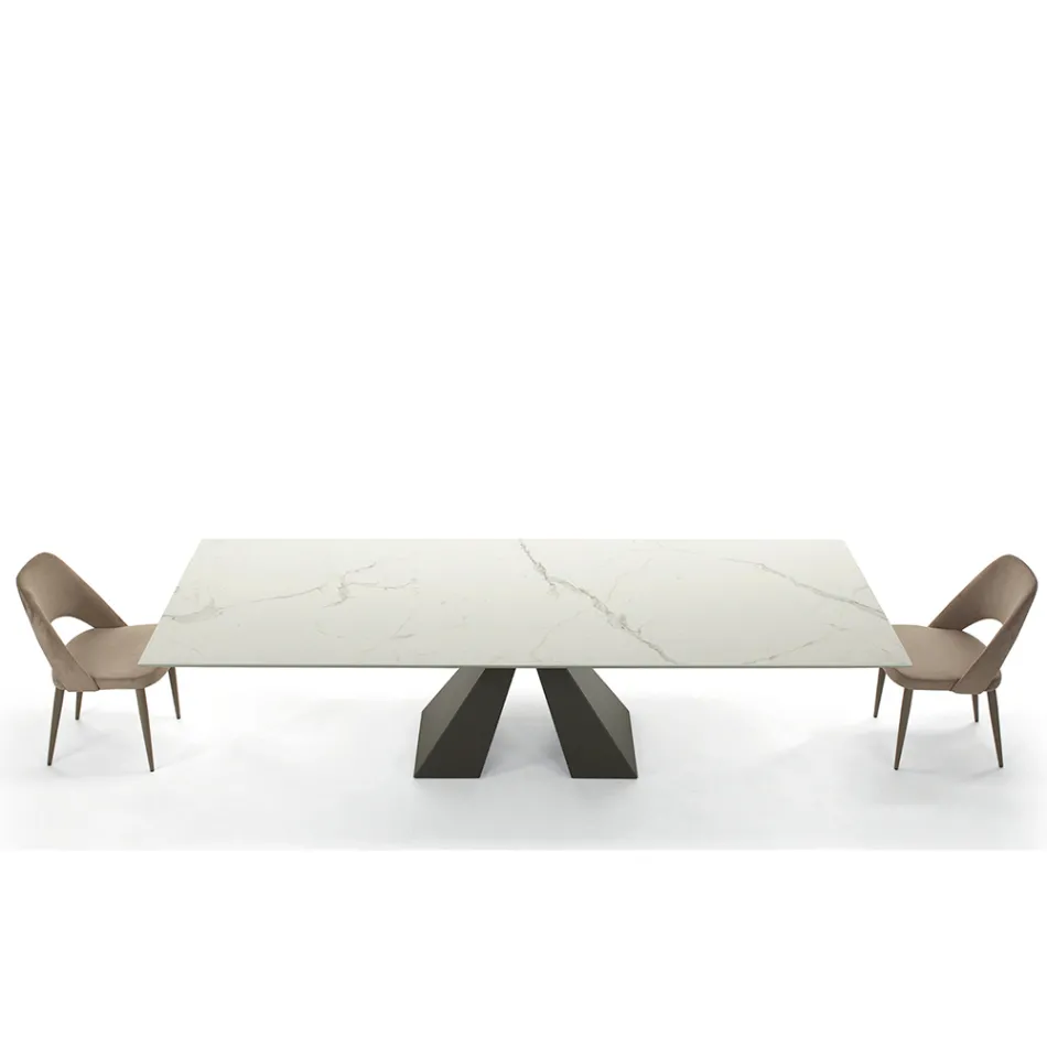 Tavolo Moderno Allungabile Fino a 278 cm in Ceramica Made in Italy – Dalmata Viadurini
