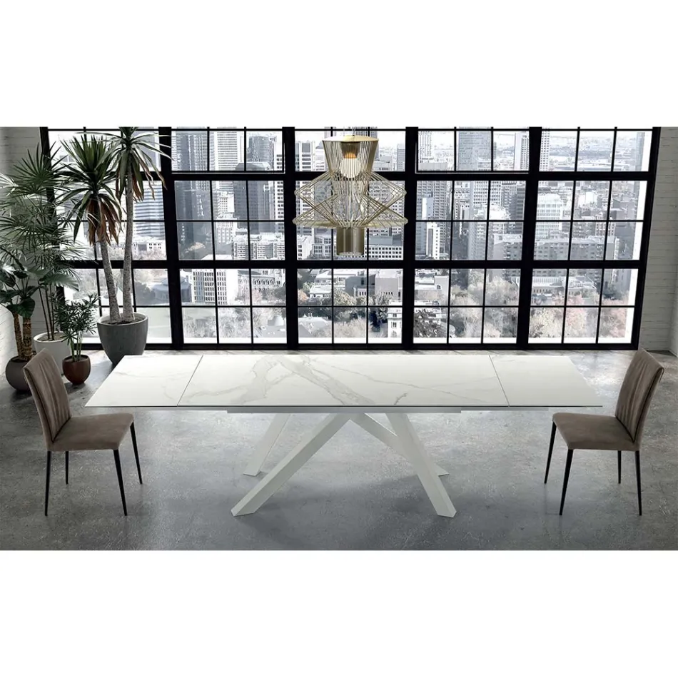 Tavolo Moderno Allungabile Fino a 278 cm in Ceramica Made in Italy – Settimmio Viadurini