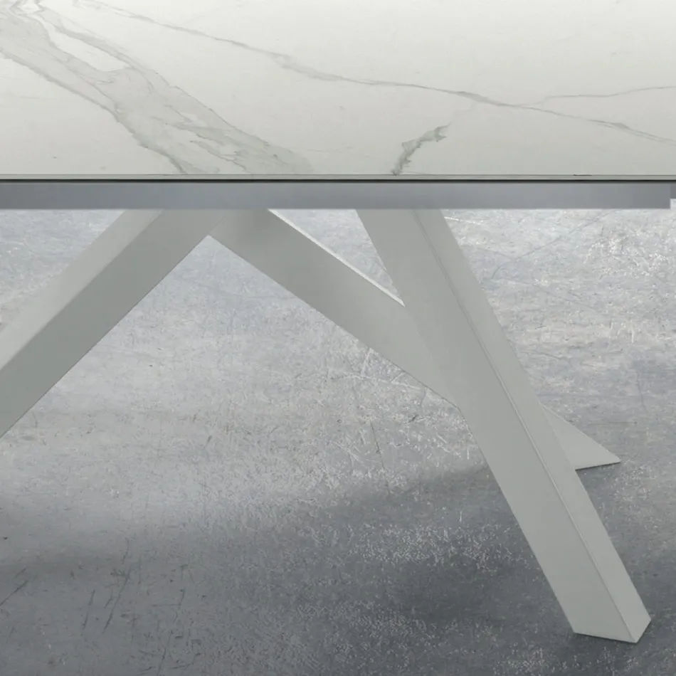Tavolo Moderno Allungabile Fino a 278 cm in Ceramica Made in Italy – Settimmio Viadurini