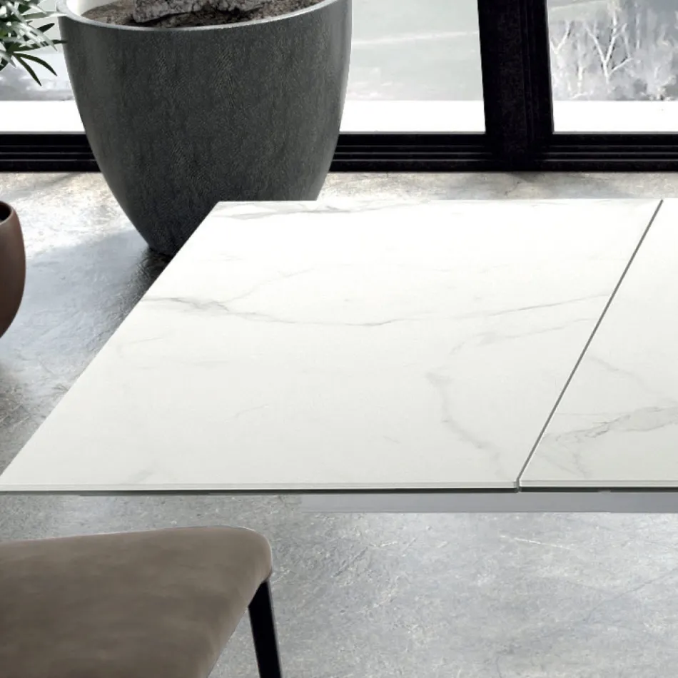 Tavolo Moderno Allungabile Fino a 278 cm in Ceramica Made in Italy – Settimmio Viadurini