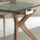 Tavolo moderno allungabile in acciaio inox e vetro temperato Kentucky Viadurini