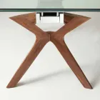 Tavolo moderno allungabile in acciaio inox e vetro temperato Kentucky Viadurini