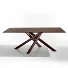 Tavolo moderno in vetroceramica e metallo made in Italy, Dionigi Viadurini
