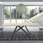 Tavolo Moderno Rettangolare in Ceramica e Acciaio Made in Italy – Settimmio Viadurini