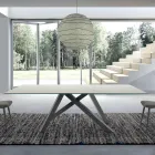 Tavolo Moderno Rettangolare in Ceramica e Acciaio Made in Italy – Settimmio Viadurini