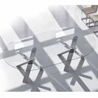 Tavolo ovale di design in cristallo 280x120cm made in Italy Tree Viadurini