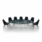 Tavolo Ovale Moderno in Marmo Carrara o Nero Marquinia Made in Italy – Dollars Viadurini