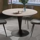 Tavolo per Sala da Pranzo con Piano Rotondo Allungabile Fino a 170 cm - Moreno Viadurini
